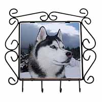 Siberian Husky Dog Wrought Iron Key Holder Hooks