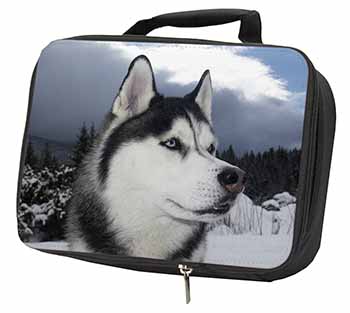 Siberian Husky Dog Black Insulated School Lunch Box/Picnic Bag