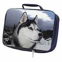 Siberian Husky Dog Navy Insulated School Lunch Box/Picnic Bag