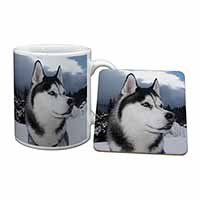 Siberian Husky Dog Mug and Coaster Set