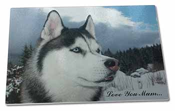 Large Glass Cutting Chopping Board Siberian Husky 