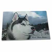 Large Glass Cutting Chopping Board Siberian Husky 