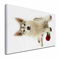 Utonagan Dog with Red Rose Canvas X-Large 30"x20" Wall Art Print