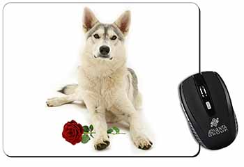 Utonagan Dog with Red Rose Computer Mouse Mat