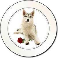 Utonagan Dog with Red Rose Car or Van Permit Holder/Tax Disc Holder
