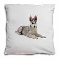 Siberian Husky Puppy Soft White Velvet Feel Scatter Cushion