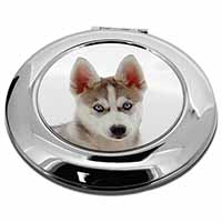 Siberian Husky Puppy Make-Up Round Compact Mirror