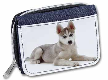Siberian Husky Puppy Unisex Denim Purse Wallet