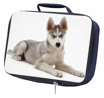 Siberian Husky Puppy Navy Insulated School Lunch Box/Picnic Bag