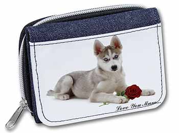 Husky with Red Rose 