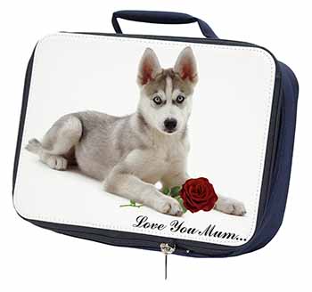 Husky with Red Rose 