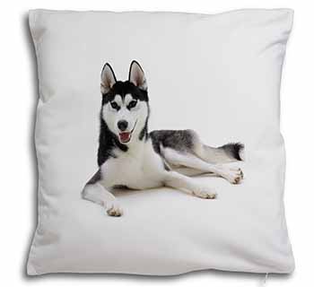 Siberian Husky Dog Soft White Velvet Feel Scatter Cushion