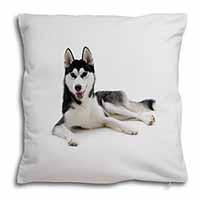 Siberian Husky Dog Soft White Velvet Feel Scatter Cushion