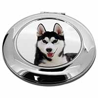 Siberian Husky Dog Make-Up Round Compact Mirror