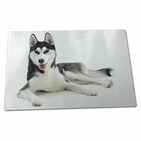 Large Glass Cutting Chopping Board Siberian Husky Dog