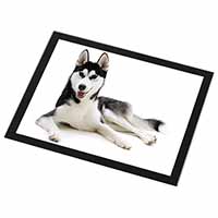 Siberian Husky Dog Black Rim High Quality Glass Placemat