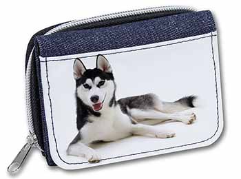 Siberian Husky Dog Unisex Denim Purse Wallet