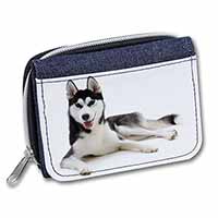 Siberian Husky Dog Unisex Denim Purse Wallet