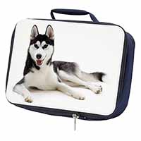 Siberian Husky Dog Navy Insulated School Lunch Box/Picnic Bag