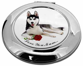 Husky with Rose 