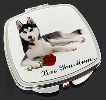 Husky with Rose 