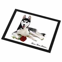 Husky with Rose 