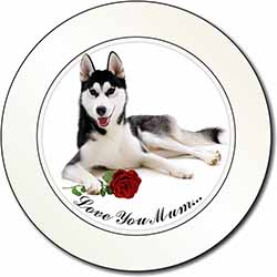 Husky with Rose 