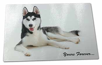 Large Glass Cutting Chopping Board Siberian Husky 