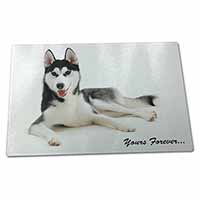 Large Glass Cutting Chopping Board Siberian Husky 