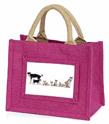 Siberian Huskies Little Girls Small Pink Jute Shopping Bag