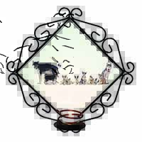 Siberian Huskies Wrought Iron Wall Art Candle Holder