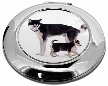 Siberian Huskies Make-Up Round Compact Mirror