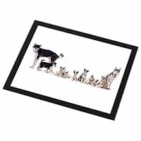 Siberian Huskies Black Rim High Quality Glass Placemat