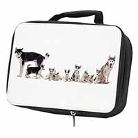 Siberian Huskies Black Insulated School Lunch Box/Picnic Bag