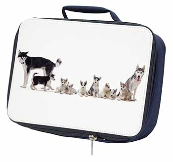 Siberian Huskies Navy Insulated School Lunch Box/Picnic Bag