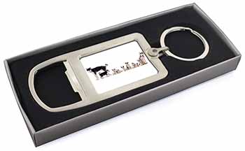 Siberian Huskies Chrome Metal Bottle Opener Keyring in Box