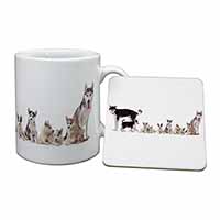Siberian Huskies Mug and Coaster Set