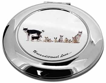 Siberian Husky Family with Love Make-Up Round Compact Mirror