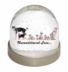 Siberian Husky Family with Love Snow Globe Photo Waterball