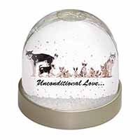 Siberian Husky Family with Love Snow Globe Photo Waterball