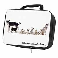 Siberian Husky Family with Love Black Insulated School Lunch Box/Picnic Bag