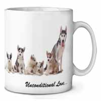 Siberian Husky Family with Love Ceramic 10oz Coffee Mug/Tea Cup