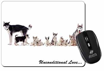 Siberian Husky Family with Love Computer Mouse Mat