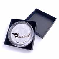 Siberian Husky Family with Love Glass Paperweight in Gift Box