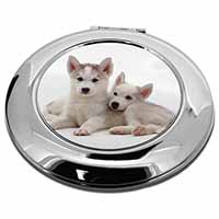 Siberian Huskies Make-Up Round Compact Mirror