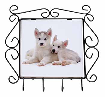 Siberian Huskies Wrought Iron Key Holder Hooks