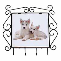 Siberian Huskies Wrought Iron Key Holder Hooks