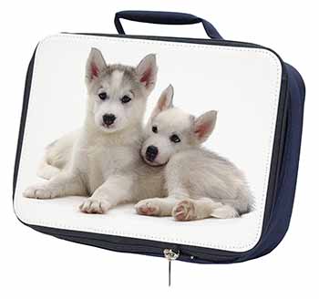 Siberian Huskies Navy Insulated School Lunch Box/Picnic Bag