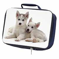 Siberian Huskies Navy Insulated School Lunch Box/Picnic Bag