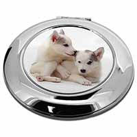 Siberian Husky Make-Up Round Compact Mirror